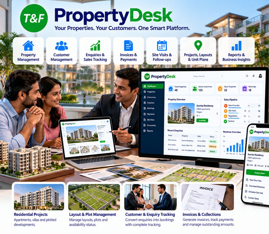 PropertyDesk real estate project, customer, and sales management platform